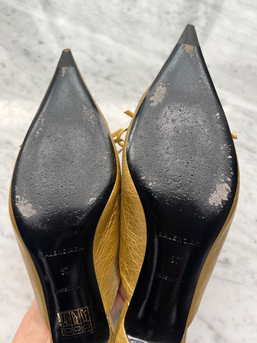Balenciaga Gold Knife Mules, 37 - Picture 8 of 13